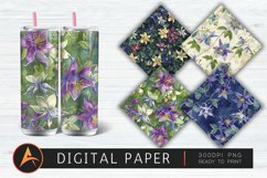 Columbine Flowers Digital Paper Product Image 1