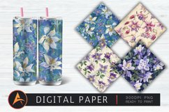 Columbine Flowers Digital Paper Product Image 1