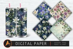 Columbine Flowers Digital Paper Product Image 1