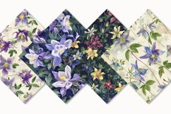 Columbine Flowers Digital Paper Bundle Product Image 3