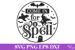 Come in for a Spell Round Halloween SVG Quote Product Image 2