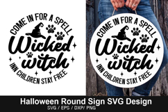 Come in for a spell wicked witch SVG - Halloween Round Sign Product Image 1