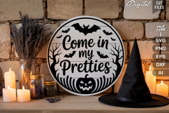 Come In My Pretties SVG File | Halloween Round Sign SVG Product Image 3
