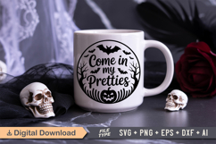 Come In My Pretties SVG File | Halloween Round Sign SVG Product Image 5