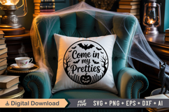 Come In My Pretties SVG File | Halloween Round Sign SVG Product Image 6