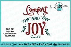 Christmas Saying SVG, Holiday Logo SVG, Comfort SVG, Joy SVG Product Image 1