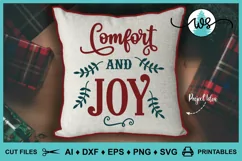 Christmas Saying SVG, Holiday Logo SVG, Comfort SVG, Joy SVG Product Image 2