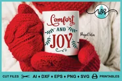 Christmas Saying SVG, Holiday Logo SVG, Comfort SVG, Joy SVG Product Image 4