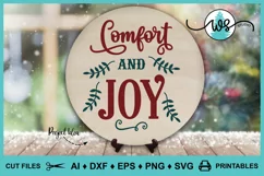 Christmas Saying SVG, Holiday Logo SVG, Comfort SVG, Joy SVG Product Image 3