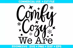 Comfy cozy we are SVG, Winter Quotes SVG, Winter SVG Product Image 1