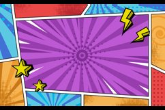 Comic book pop art style background template graphic Product Image 2