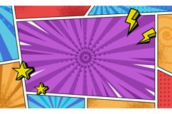 Comic book pop art style background template graphic Product Image 1