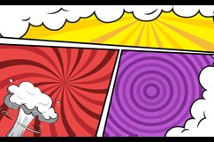 Comic colorful frame cartoon background template concept Product Image 2