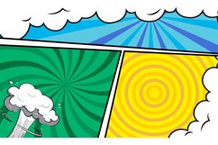 Comic colorful frame cartoon background template design Product Image 1