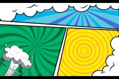 Comic colorful frame cartoon background template design Product Image 2