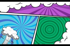 Comic colorful frame cartoon background template graphic Product Image 2
