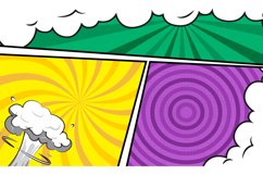 Comic colorful frame cartoon background template isolated Product Image 1