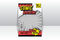 Comic magazine front page layout background template concept Product Image 1
