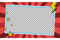 Comic pop art cartoon frame background with blank layout Product Image 1
