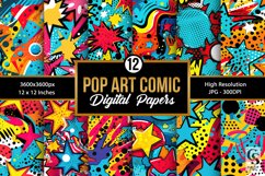 Abstract Comic Pop Art Seamless Pattern Digital Papers Product Image 1