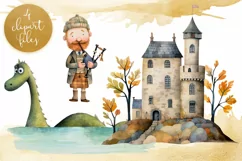 Cute Scotland Clipart - 4 PNG Files Product Image 1