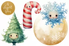 Whimsical Winter Christmas Clipart - 4 PNG Files Product Image 1