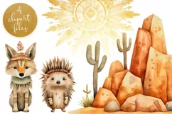 Boho Prairie Animals Clipart - 4 PNG Files Product Image 1