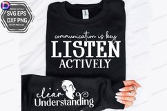 Communication is Key Listen Actively Sleeve SVG Product Image 1