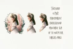 First Communion PNG Clipart | Watercolor Girl Communion Product Image 2