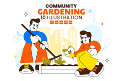 10 Community Gardening Illustration Product Image 1