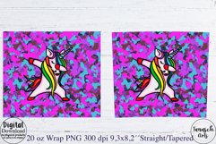 Camouflage dabbing unicorn 20oz Tumbler Sublimation Product Image 2