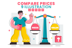 9 Compare Prices Economy Illustration Product Image 1
