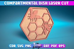 Compartmental Dish Laser Cut SVG | Dish Laser Cut SVG Design Product Image 11