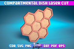 Compartmental Dish Laser Cut SVG | Dish Laser Cut SVG Design Product Image 4