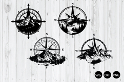 Compass with Mountain SVG, Compass SVG, Adventure SVG Product Image 1