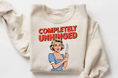 Completely Unhinged PNG, Retro Unhinged Girl PNG Product Image 3