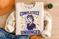 Completely Unhinged PNG, Trendy Vintage Retro Housewife Product Image 4