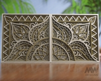 Geometric mandala design with layered vector format for Cricut and Glowforge