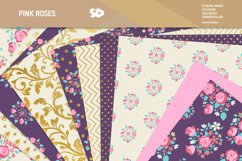 Pink roses digital paper pack, flowers scrapbook pages Product Image 2