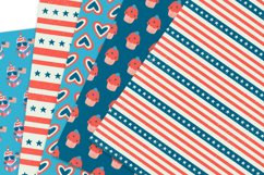 4th of July digital paper pack, independence day patterns Product Image 2