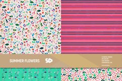Summer flowers digital paper pack. Floral scrapbooking pages Product Image 4