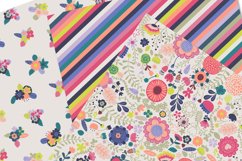 Colorful bloom digital paper pack, floral scrapbook pages Product Image 2