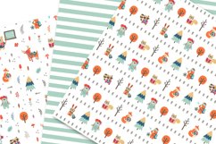 School animals digital paper pack, woodland scrapbook pages Product Image 2