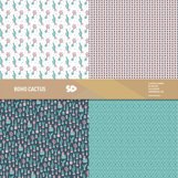 Boho cactus digital paper pack. Cactus scrapbooking pages Product Image 3