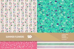 Summer flowers digital paper pack. Floral scrapbooking pages Product Image 5