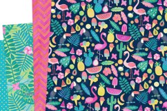 Tropical fruits digital paper pack. Flamingo scrapbooking Product Image 3