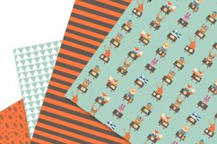 School animals digital paper pack, woodland scrapbook pages Product Image 4