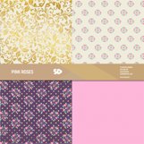 Pink roses digital paper pack, flowers scrapbook pages Product Image 5