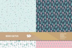 Boho cactus digital paper pack. Cactus scrapbooking pages Product Image 4