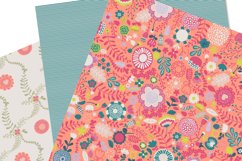 Colorful bloom digital paper pack, floral scrapbook pages Product Image 5